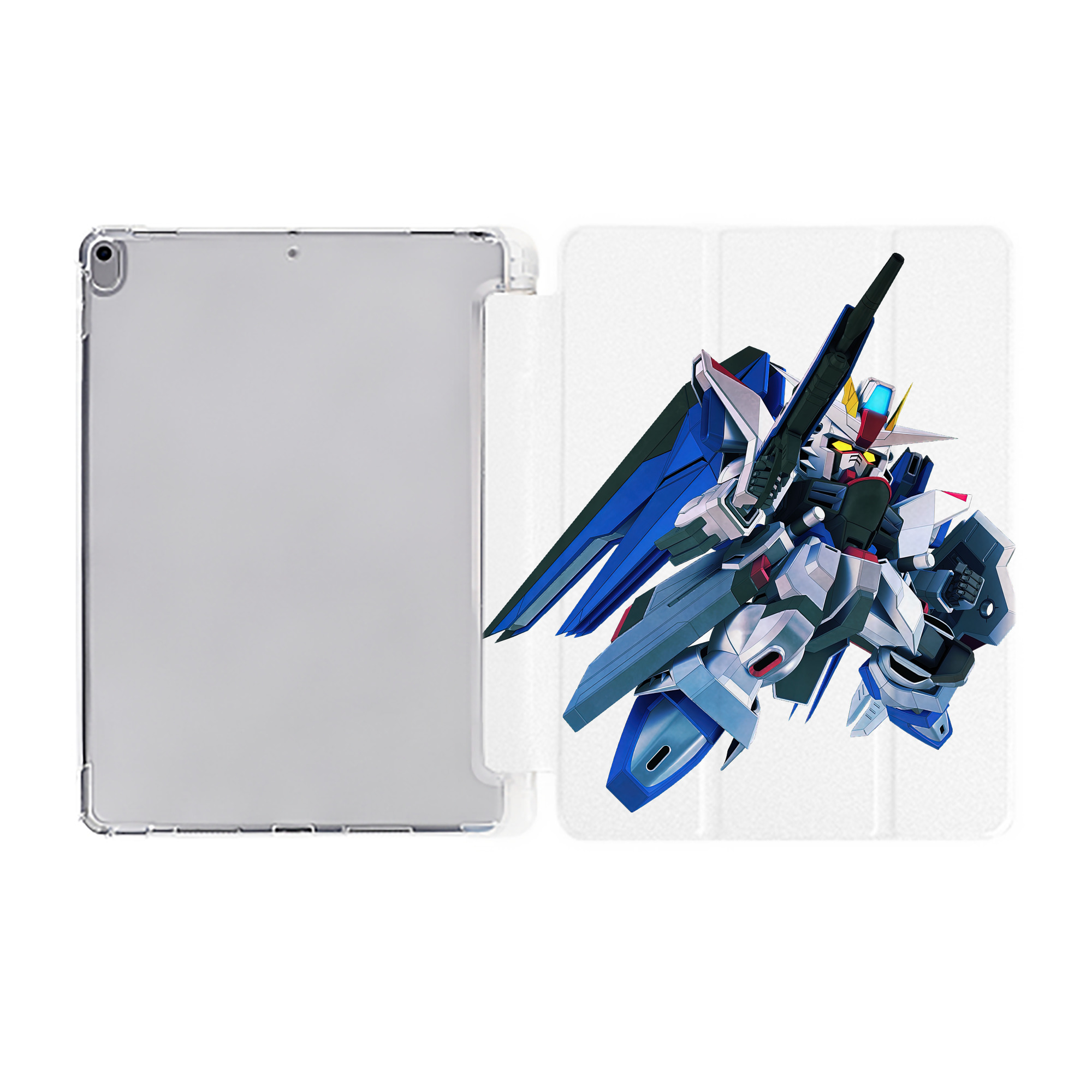 （画像用） 機動戦士ガンダム Mobile Suit Gundam IPad ケース ペン収納付き 三つ折りスタンド PUレザー×シリコン 対応機種9.5/10.5/10.9インチ
